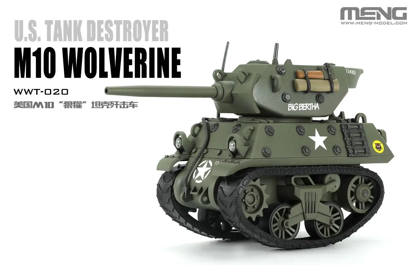 Model Kit Destroyer - MENGモデル WWT 米国製 戦車駆逐艦 M10 ウルヴァリン