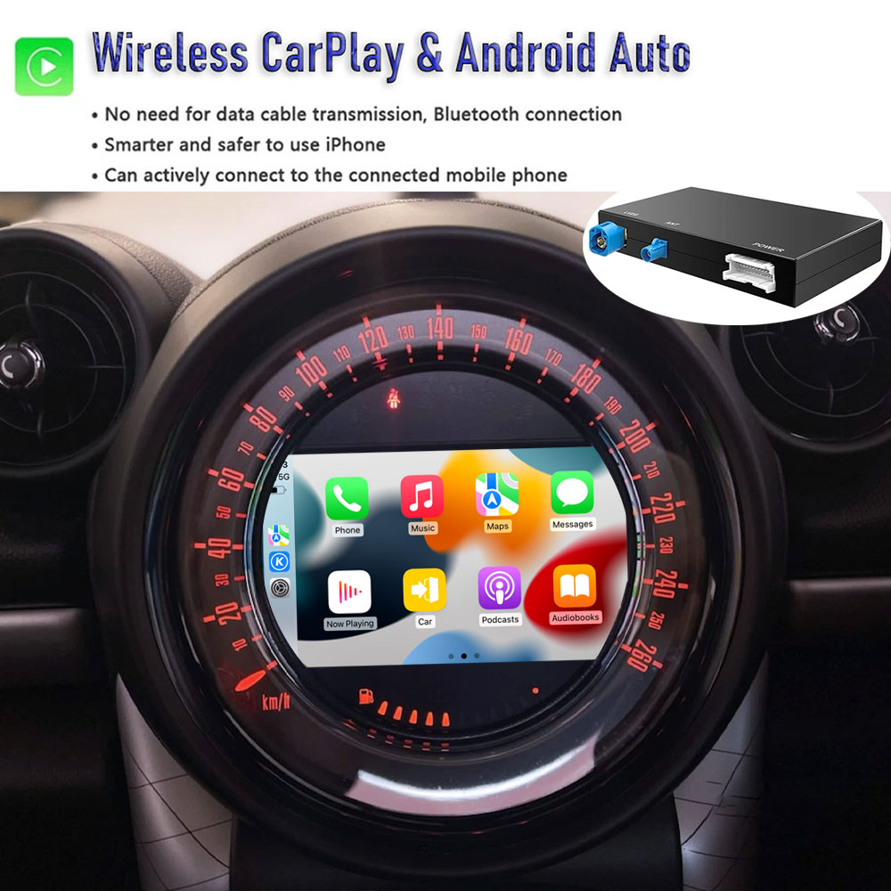 Model Kit Indonesia - MINIモデル（R56–R61）2009-2015年用 ワイヤレスCarPlay Android Autoモジュールキット CICカーラジオ接続 音楽・ポッドキャスト用