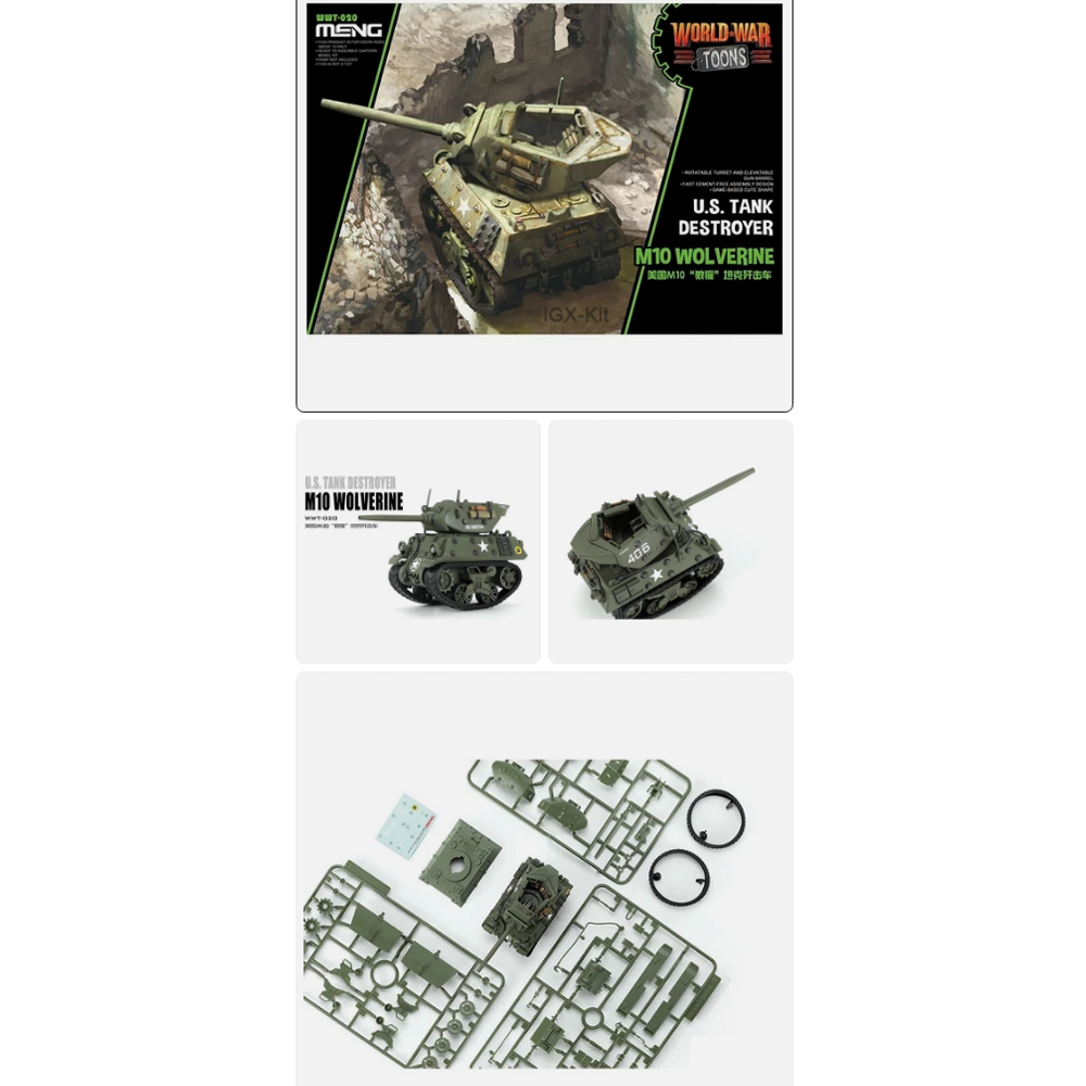 Model Kit Destroyer - Q Edition Meng WWT020 米国戦車駆逐艦 M10