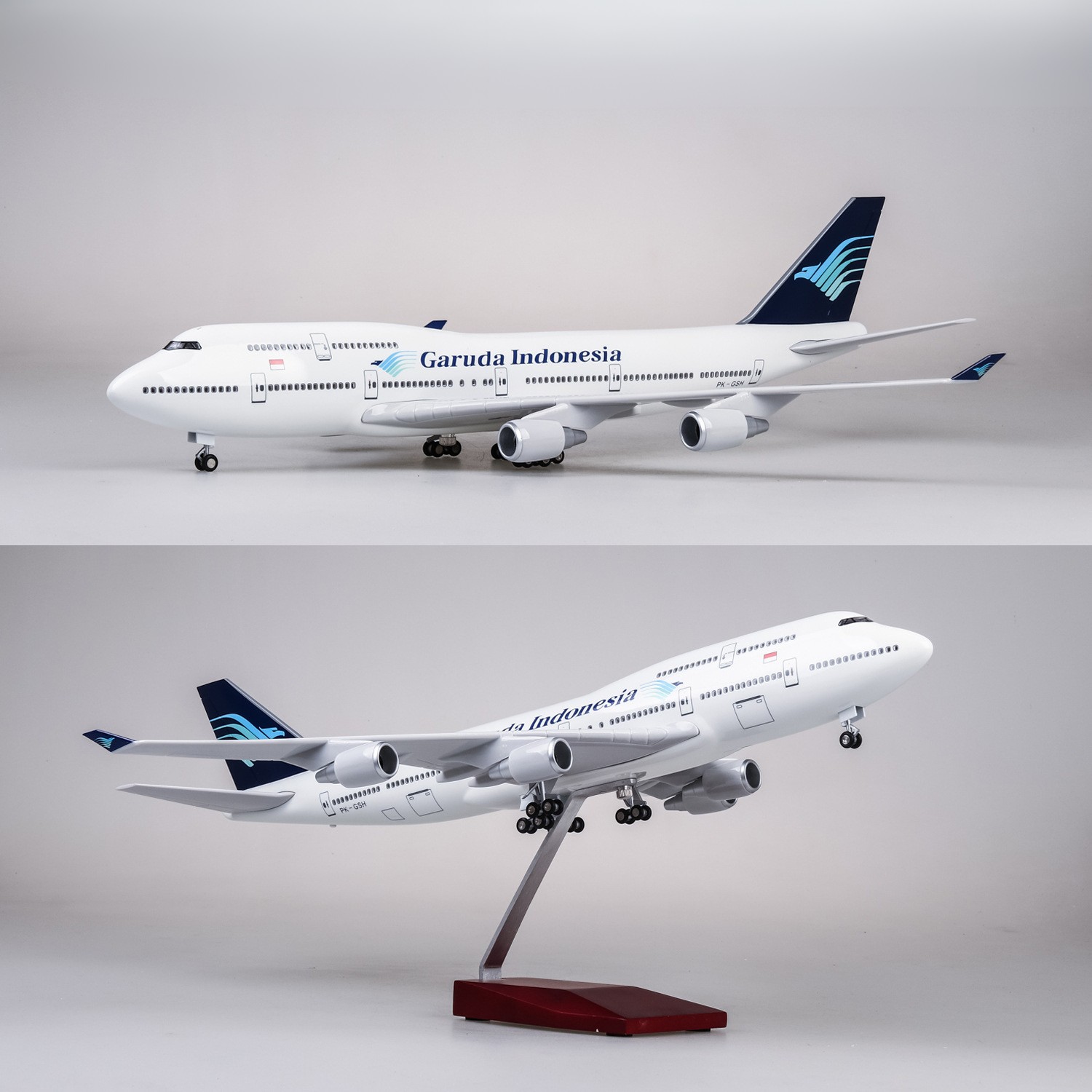 Model Kit Indonesia - 1/150大型スケール47cmガルーダ・インディネシアB747飛行機モデルキット（スタンド付き）航空愛好家へのギフトやディスプレイ装飾に