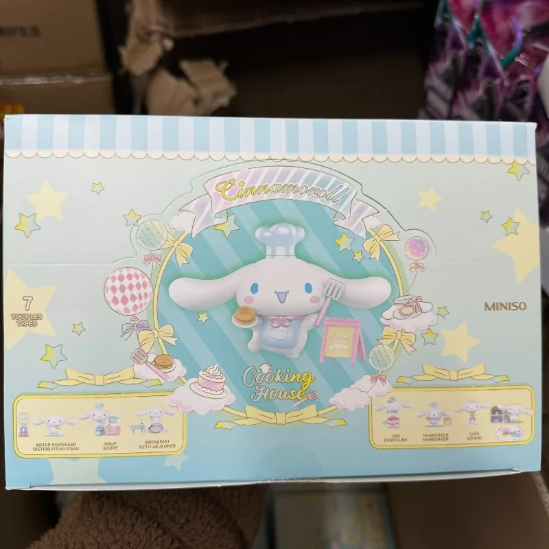 Model Kit House - 漫画シナモロールクッキングハウスかわいいブラインドボックスおもちゃアニメアクションフィギュアコレクション装​​飾モデルおもちゃ子供の誕生日プレゼント