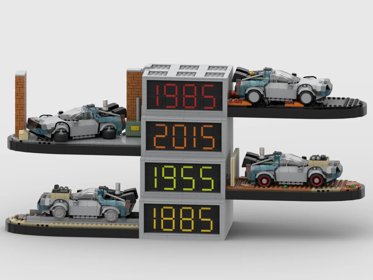 Model Kit Companies - モック・デロリアン バック・トゥ・ザ・フューチャー シティチャンピオンズ スーパーカーガレージ ディスプレイキット モデルビルディングブロック