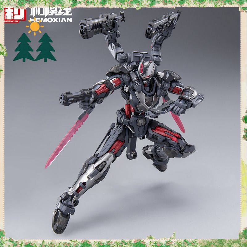 Model Kit Lone Shadow - オリジナル HEMOXIAN オーバーゼロシリーズローンシャドウ忍者ポーズ可能なプラスチックモデルキットコレクタブルデスクトップディスプレイおもちゃ女の子男の子ギフト
