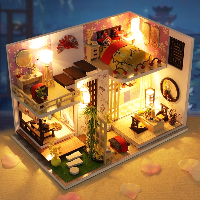 DIY 和風ロフトヴィラミニチュアハウスキット 3D 木製パ - Model Kit House のレビューと価格