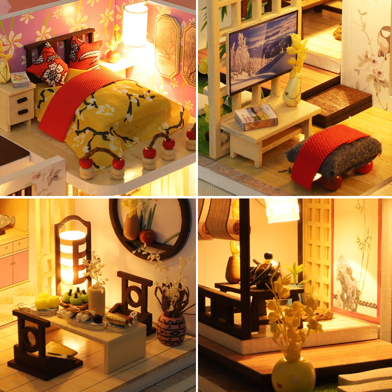 DIY 和風ロフトヴィラミニチュアハウスキット 3D 木製パ - Model Kit House のレビューと価格