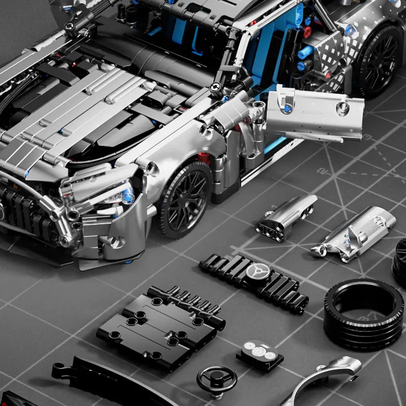 レーシングカービルディングブロックセット、1:14スケールの - Model Kit Companies のレビューと価格