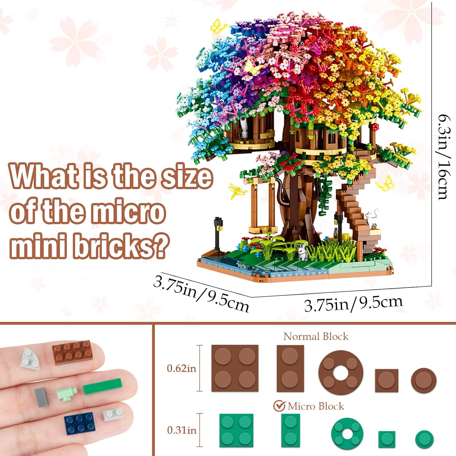 2338 個 DIY レインボーツリーハウスマイクロビルディ - Model Kit House のレビューと価格