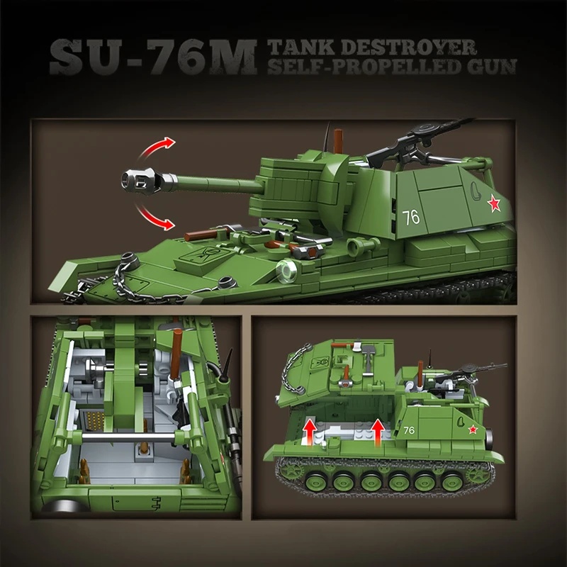 ソビエト軍のSU-76M駆逐戦車自走砲組立ブロック、子供向け - Model Kit Destroyer のレビューと価格